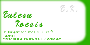 bulcsu kocsis business card